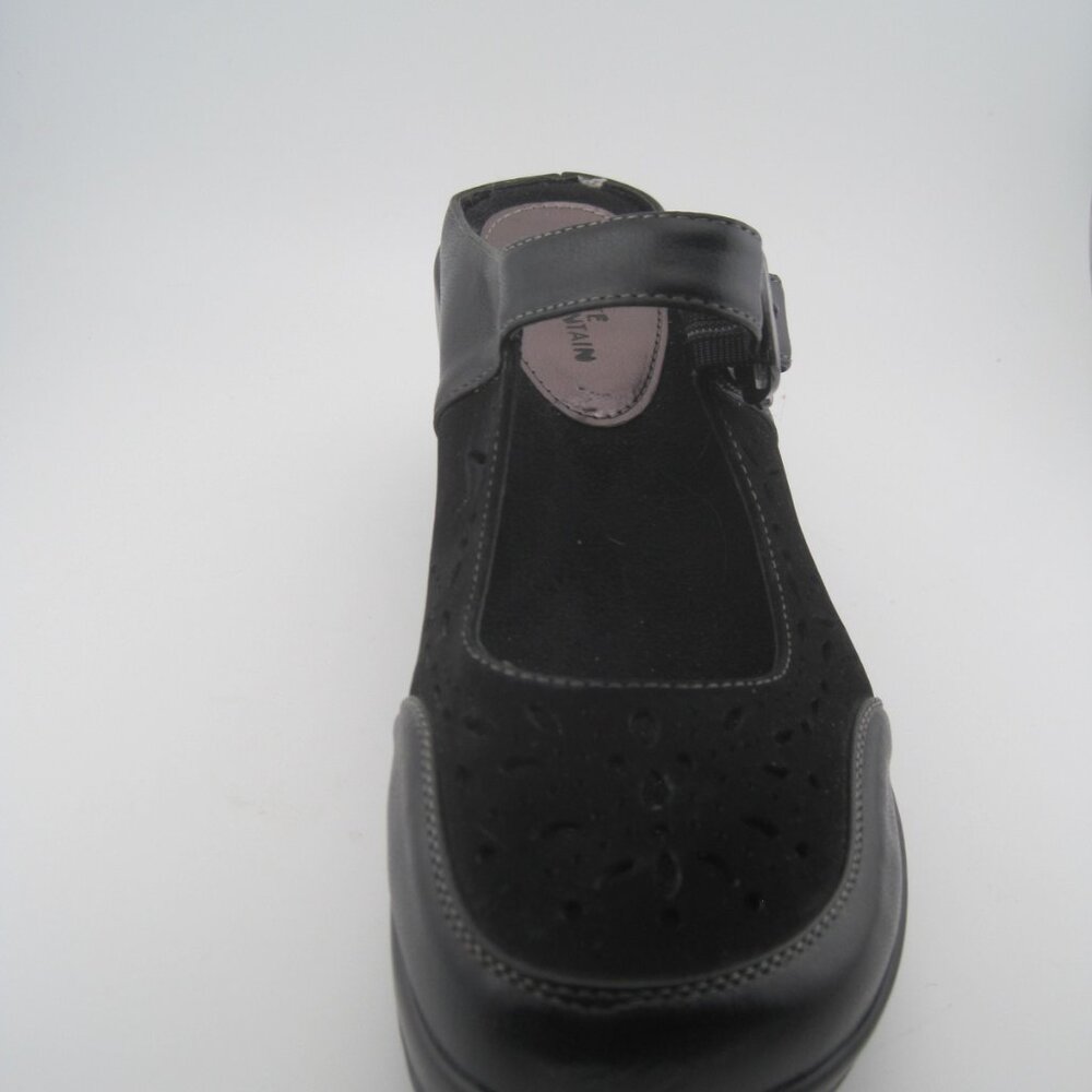 Women's White Mountain Gilding Black Peep-Toe Leather Clog size 7.5 Mary Jane - Picture 5 of 10